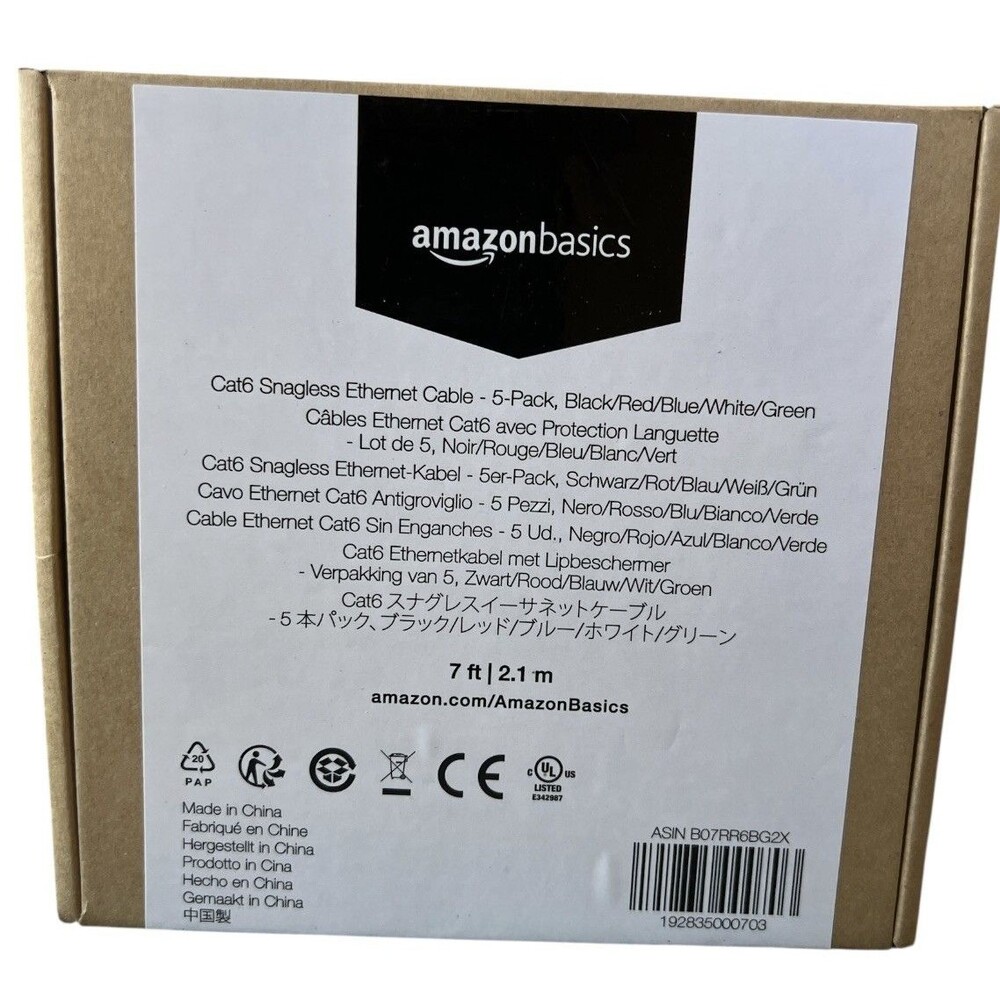 Cat6 UTP Ethernet Cables, 5 Packs